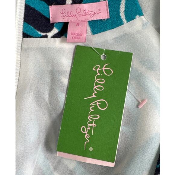 NWT Lilly Pulitzer Devina Shift Dress Bright Navy I'm Game Zebra Print Size 8 - Picture 5 of 13